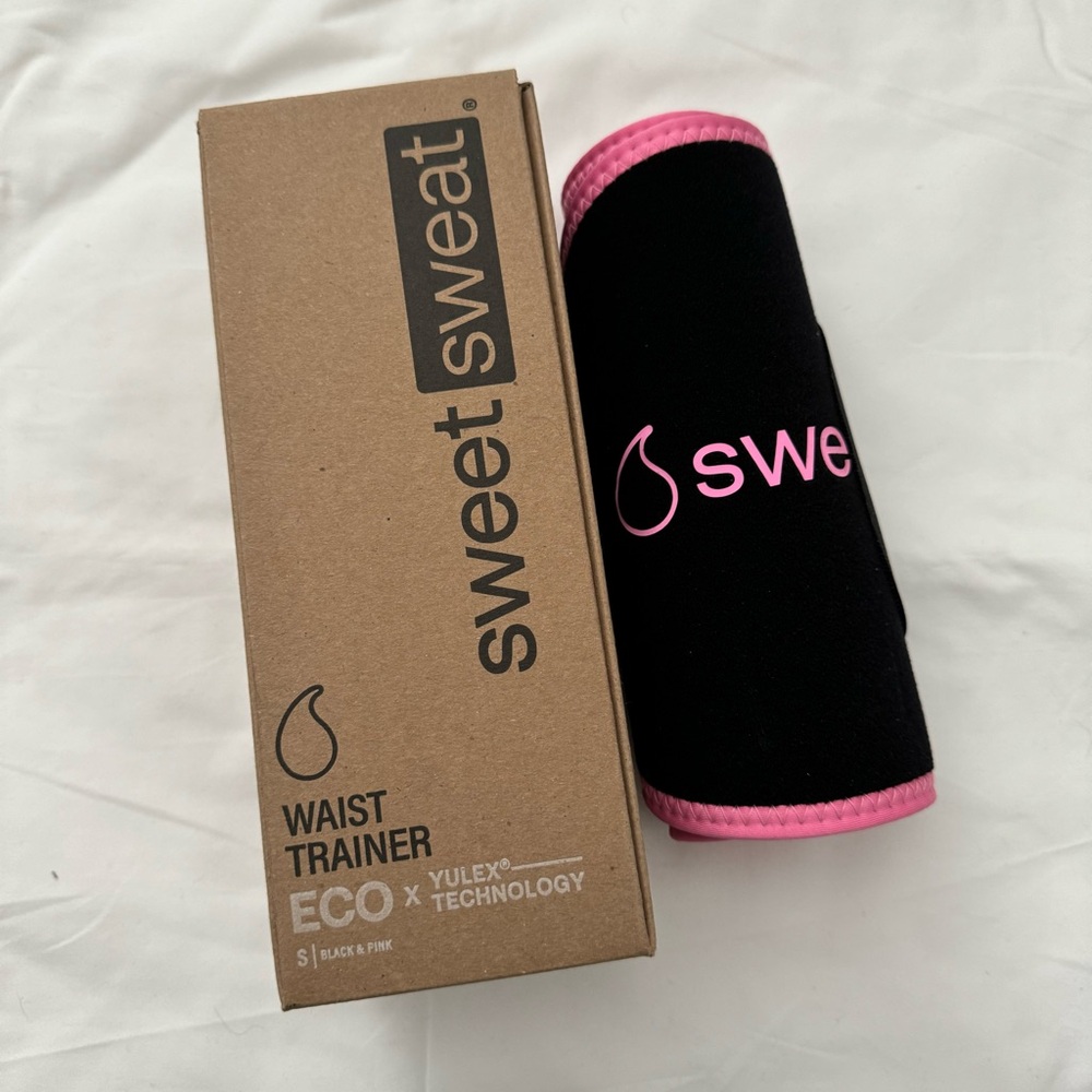 Sweet Sweat Eco X Yulex Technology Waist Trainer Black & Pink Small